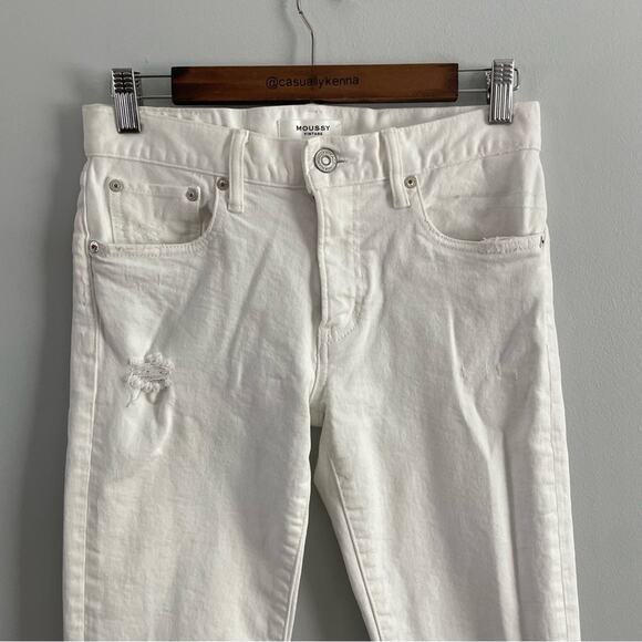 Moussy Vintage | Women’s Velma White Destroyed High-Waist Skinny Jeans Denim 27 - Picture 7 of 12